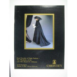 Christie's 1994 Catalog Fashion Wardrobe Mrs Heard De Osborne Couture Givenchy
